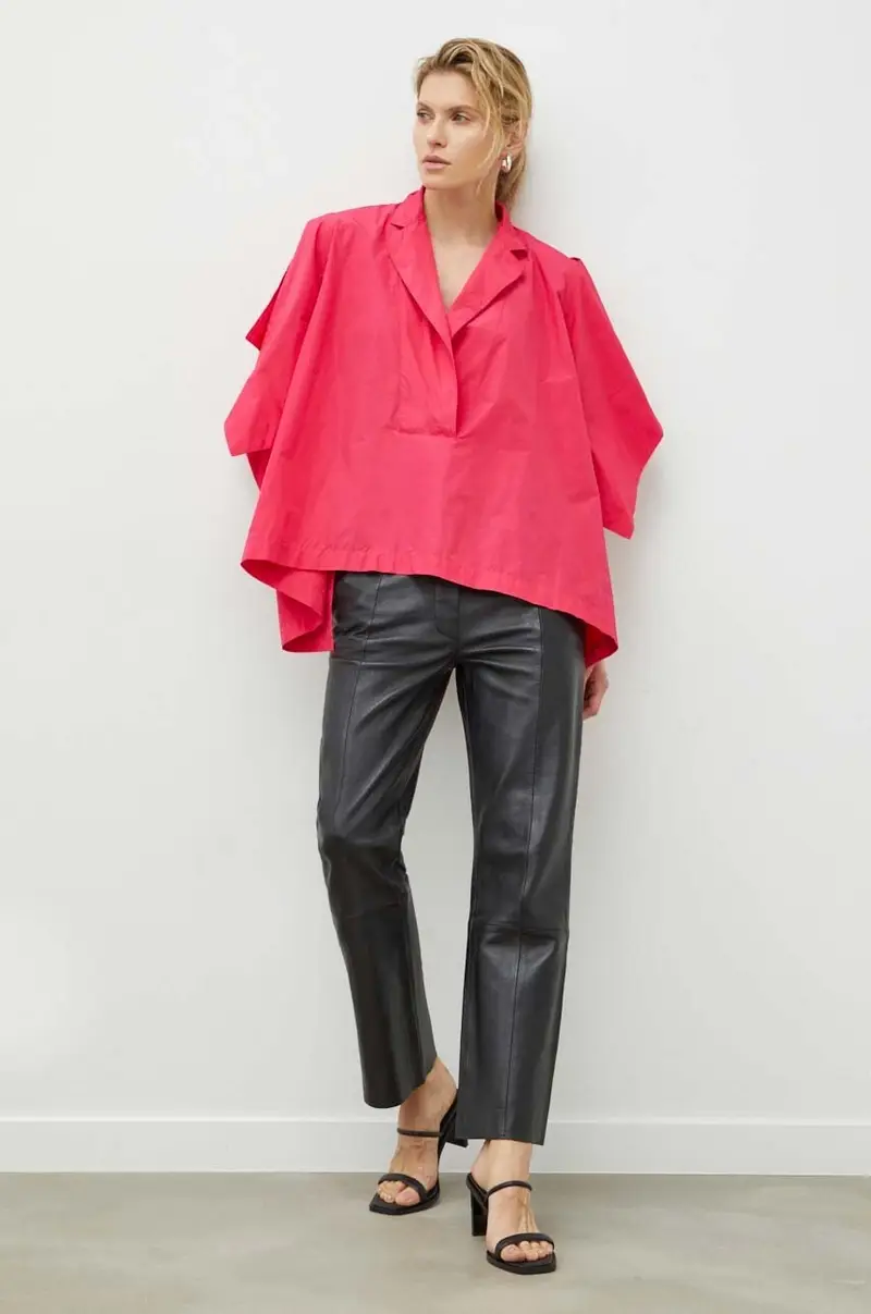 Mmc Studio Maglia Rosa con Colletto e Manica Corta miniatura 2