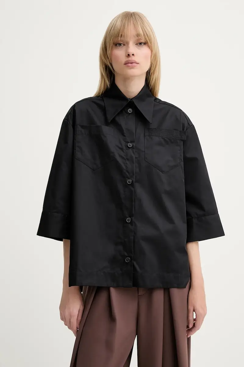 camicia in cotone donna colore nero PAGON.NEO