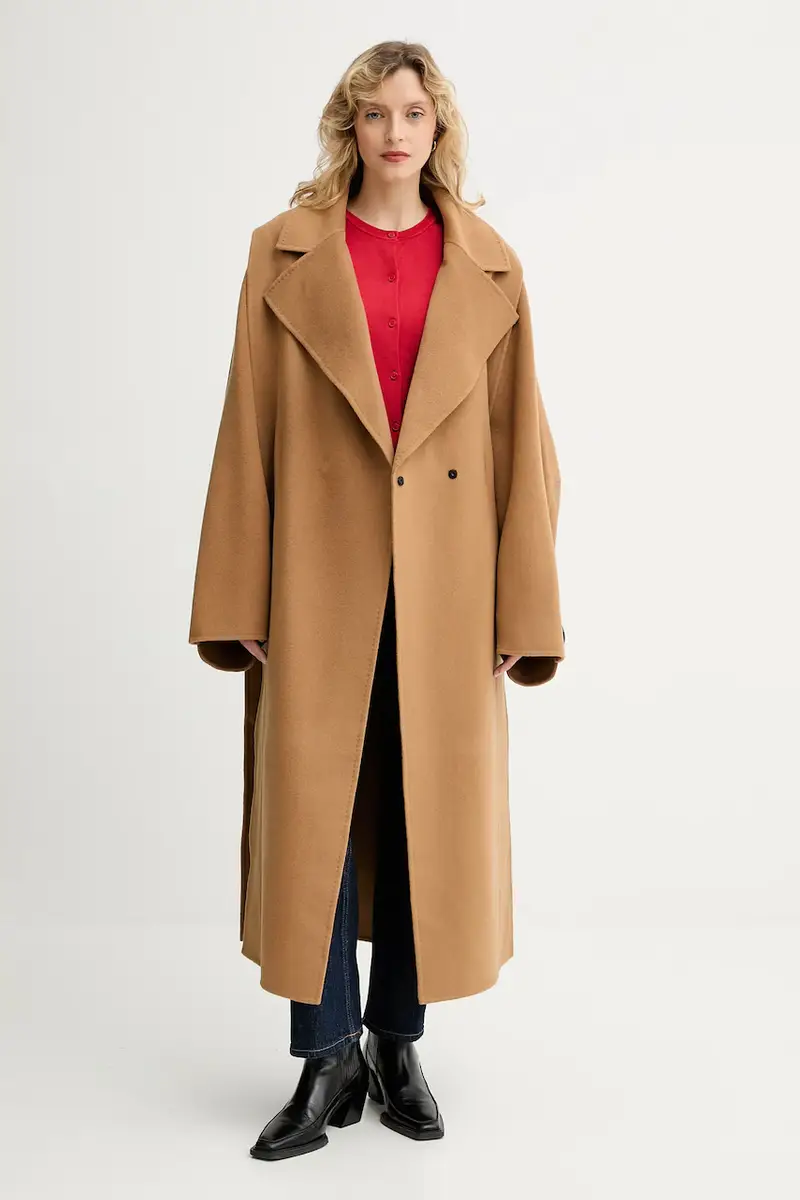 cappotto in lana Marrone miniatura 2