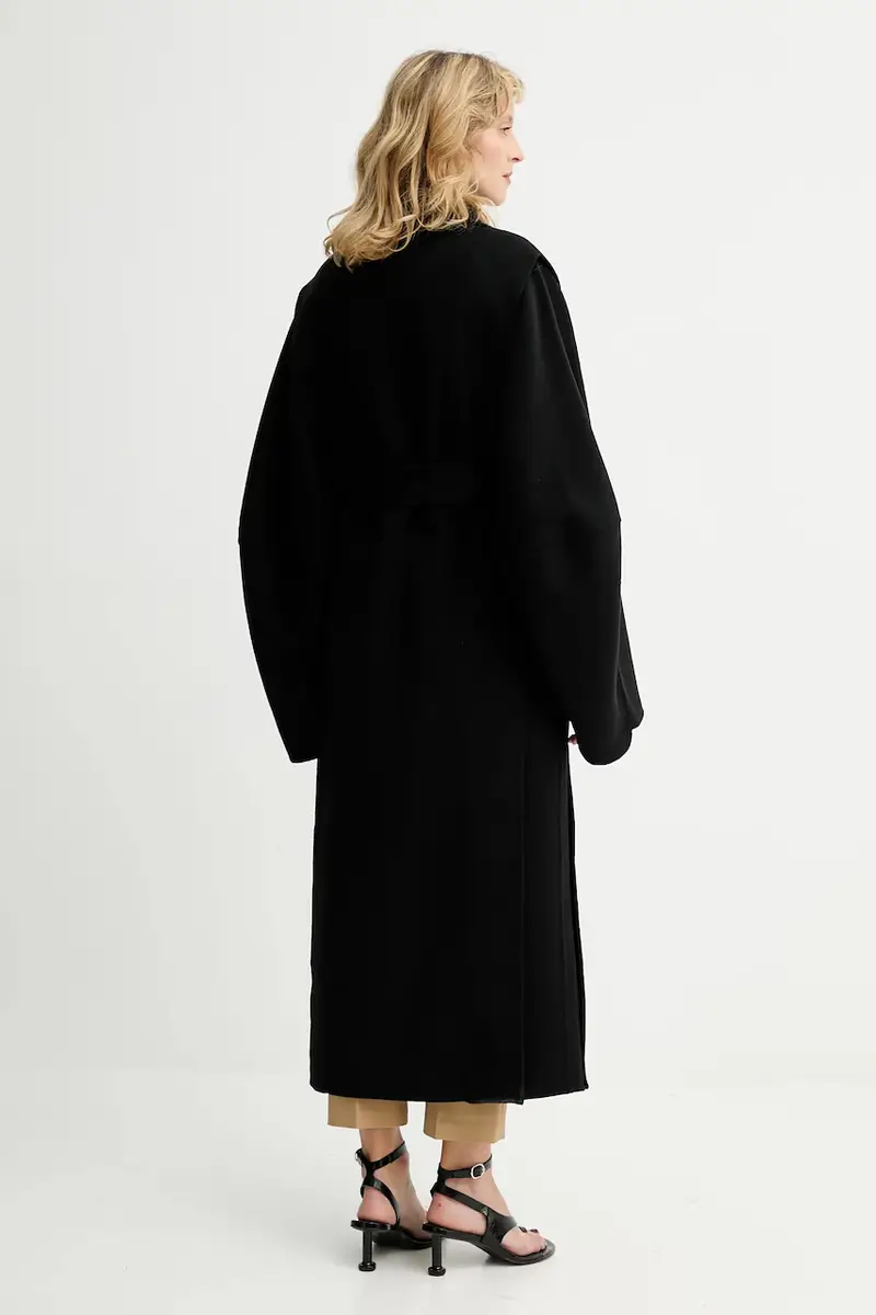 cappotto in lana Nero miniatura 3