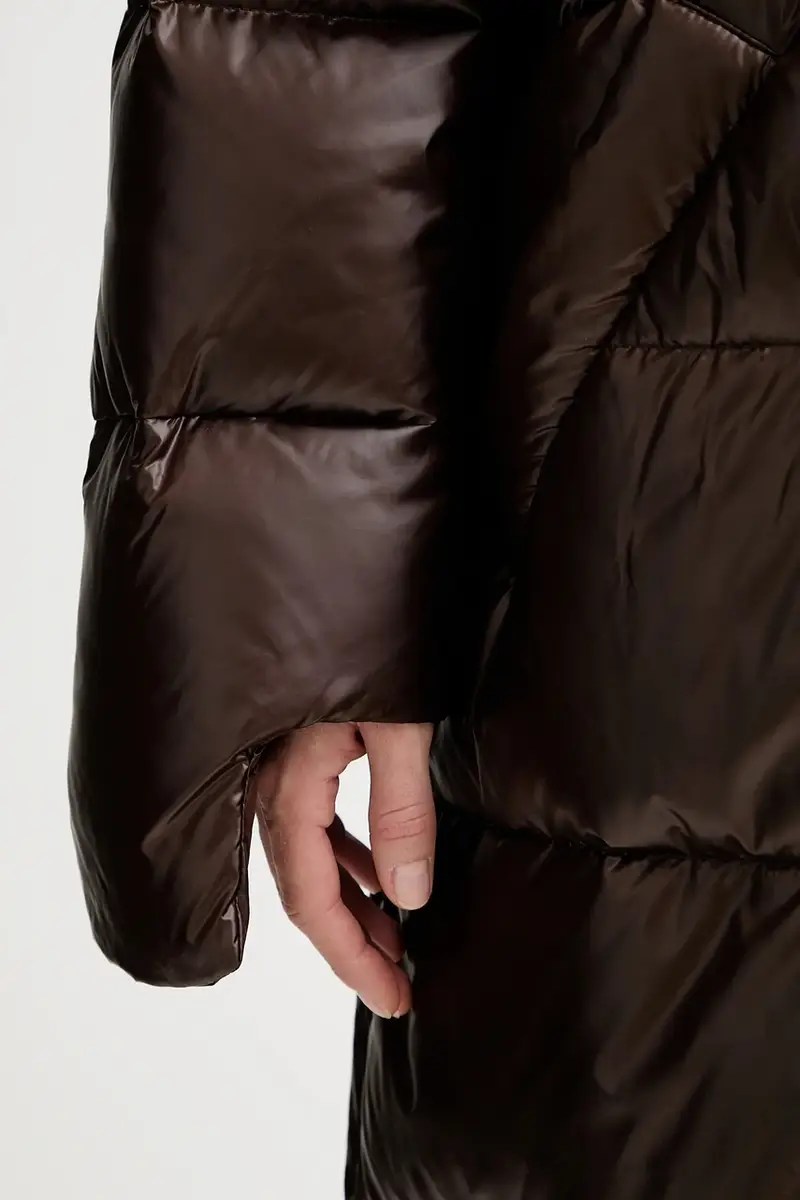 Mmc Studio Piumino marrone per donna in tessuto tecnico miniatura 5