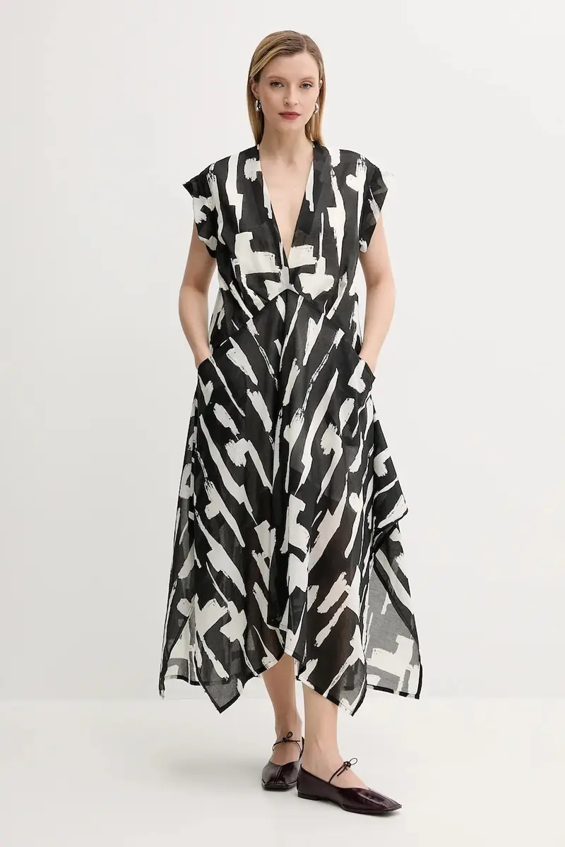 vestito in cotone colore nero TROPIC