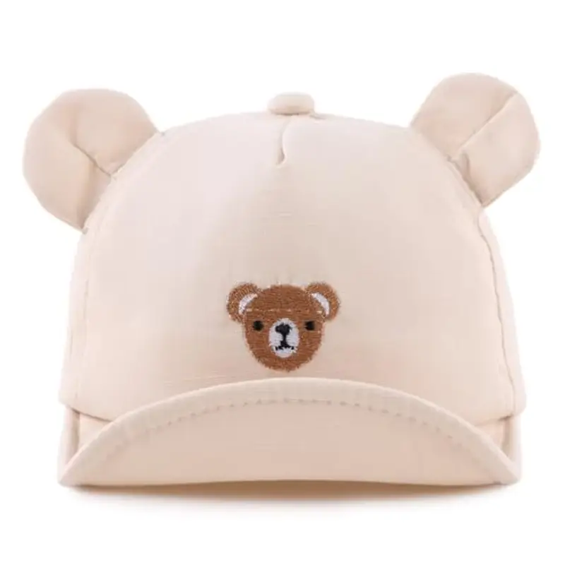MniJiza Orso Cappellino per Neonati Bambino Ragazza Ragazzo Cappello da Sole Primavera Estate (3-18 Mois, Orso Beige)