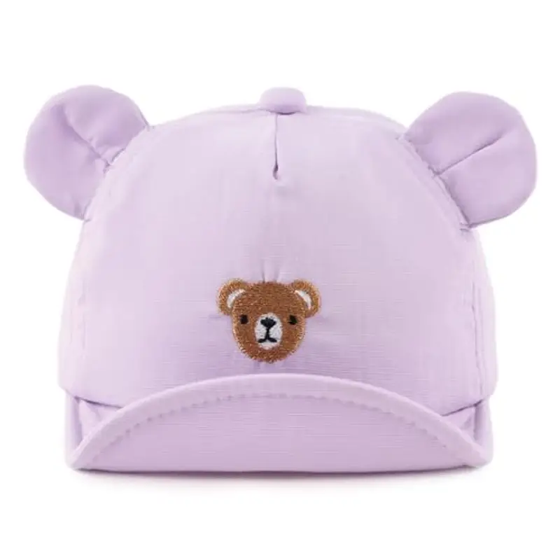 MniJiza Orso Cappellino per Neonati Bambino Ragazza Ragazzo Cappello da Sole Primavera Estate (3-18 Mois, Orso Lillà)