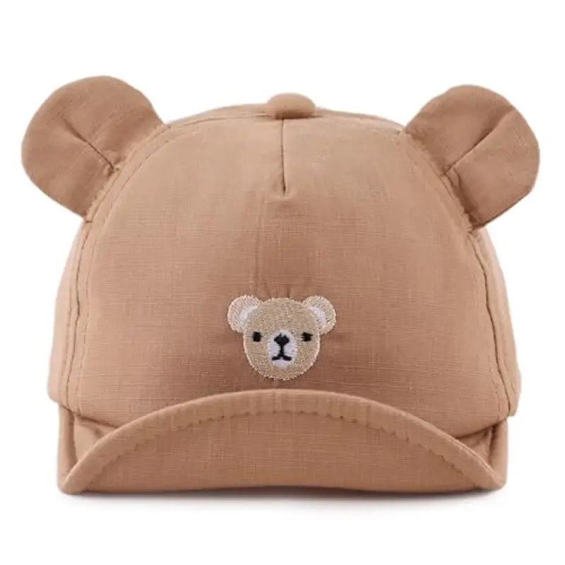 MniJiza Orso Cappellino per Neonati Bambino Ragazza Ragazzo Cappello da Sole Primavera Estate (3-18 Mois, Orso Marrone)