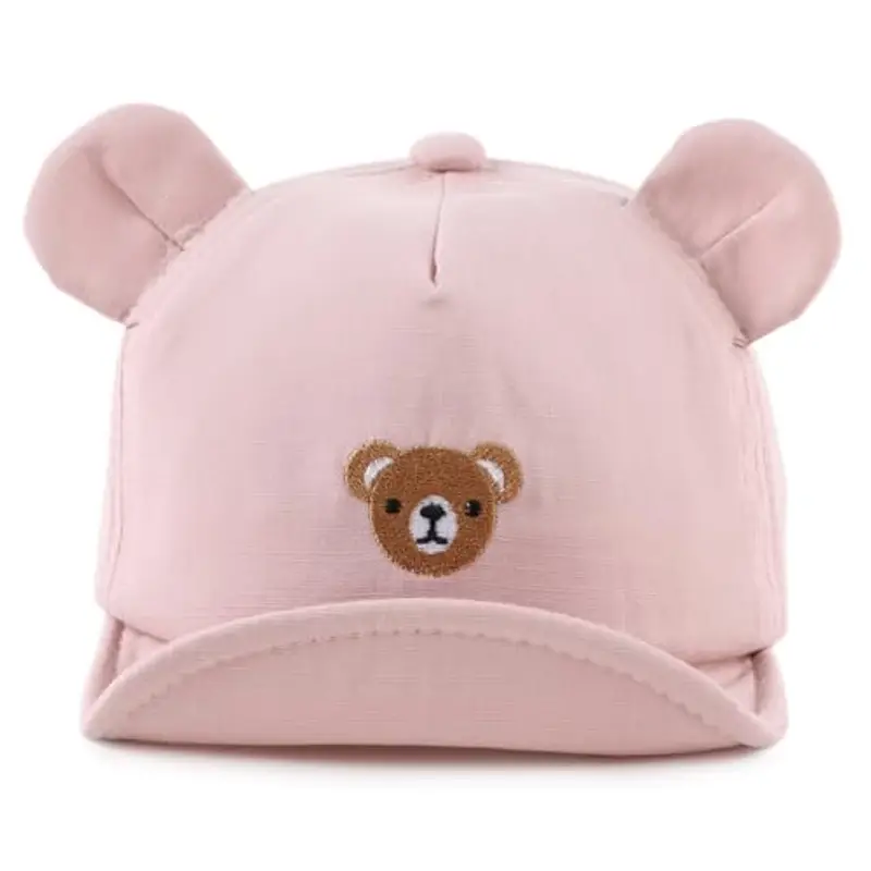 MniJiza Orso Cappellino per Neonati Bambino Ragazza Ragazzo Cappello da Sole Primavera Estate (3-18 Mois, Orso Rosa)