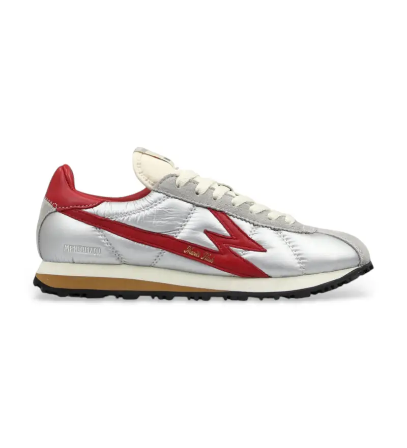 per donna FL084 Sneakers in pelle grigia Flash (36), Basso, Stringhe, Casual, Grigio Bianco