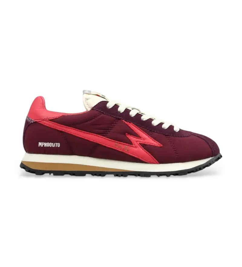 per donna FL088 Sneakers in pelle bordeaux Flash (36), Basso, Stringhe, Casual