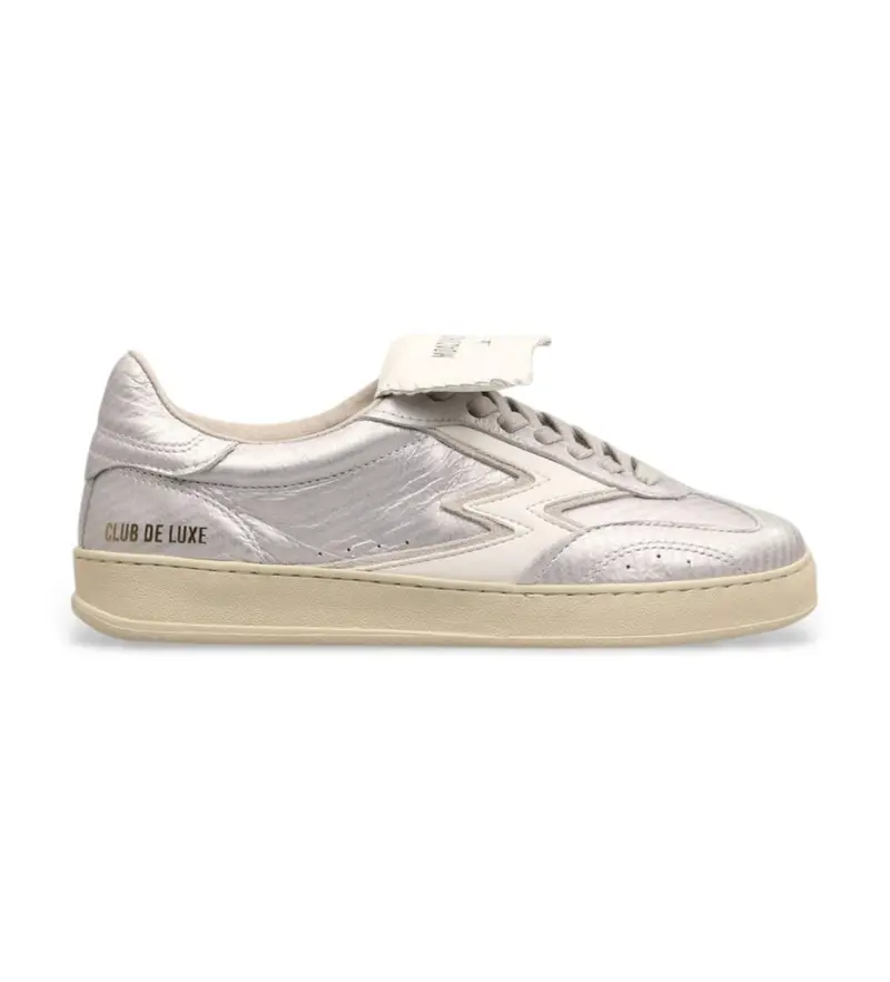 per donna MG650 Sneakers Club in pelle argento (36), Basso, Stringhe, Casual Grigio