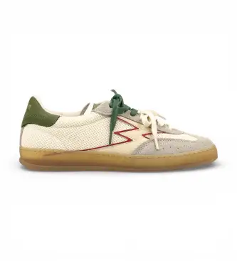 per uomo CL254M Sneakers Club in pelle bianco sporco (40), Basso, Stringhe, Casual Verde