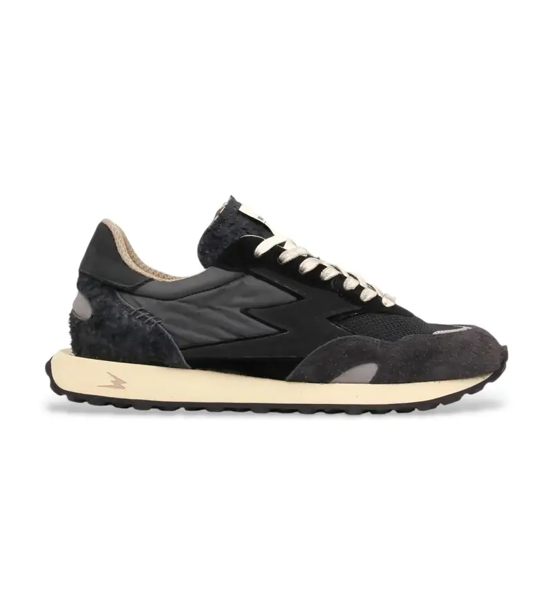 per uomo. MG692CO1 Sneakers Hype in pelle nera (41), Nero, Basso, Stringhe, Casual