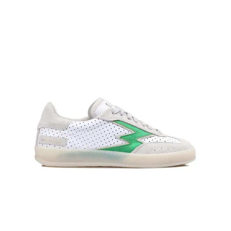 Sneaker Club Bianca Logo Opaco Verde Donna