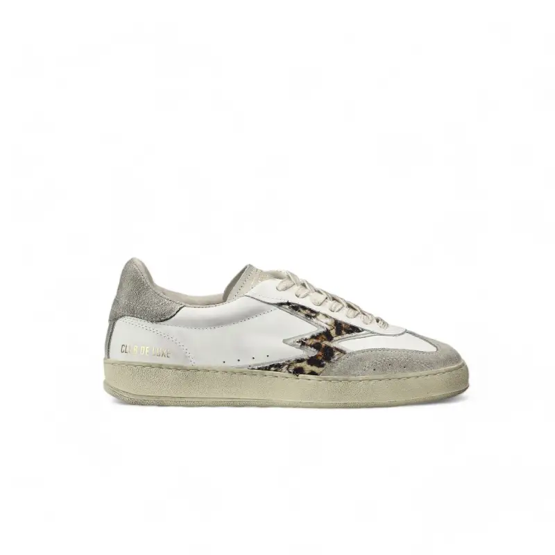 SNEAKER CLUB BIANCHE LOGO LEOPARDO