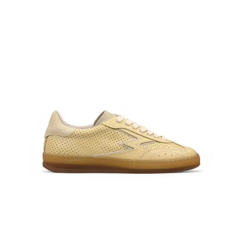 Sneaker Club Giallo Pastello Pelle Traforata