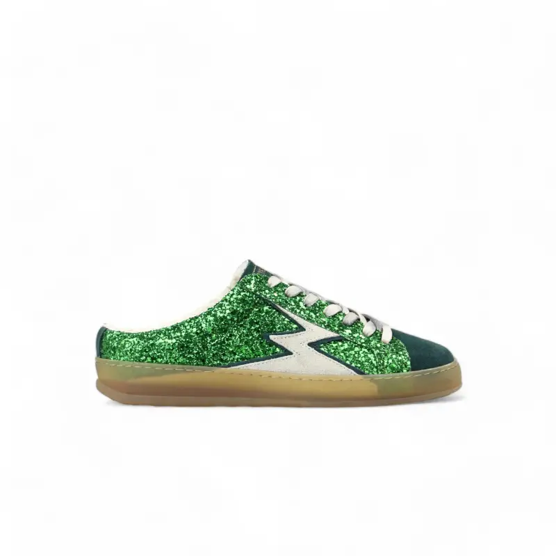 Sneaker Club Mule Glitter Verde
