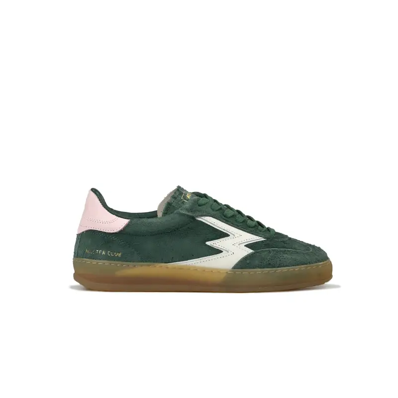 SNEAKER CLUB VERDE SCURO BACK TAB ROSA CHIARO