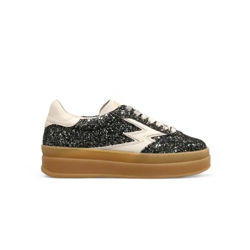 Sneaker Double Club Deluxe Glitter Verde Smeraldo