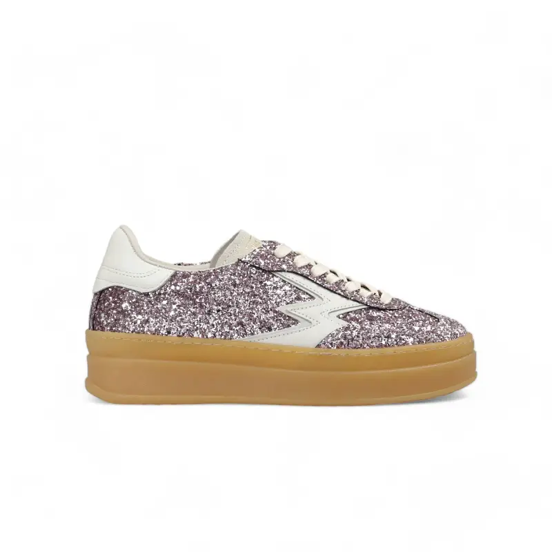 Sneaker Double Club Glitter Rosa