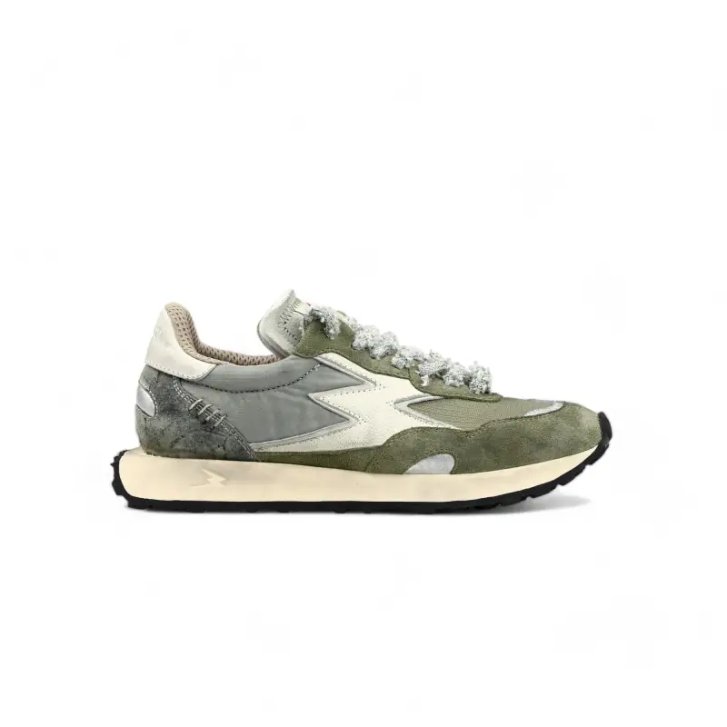 Sneaker Hype Grigio e Verde Militare