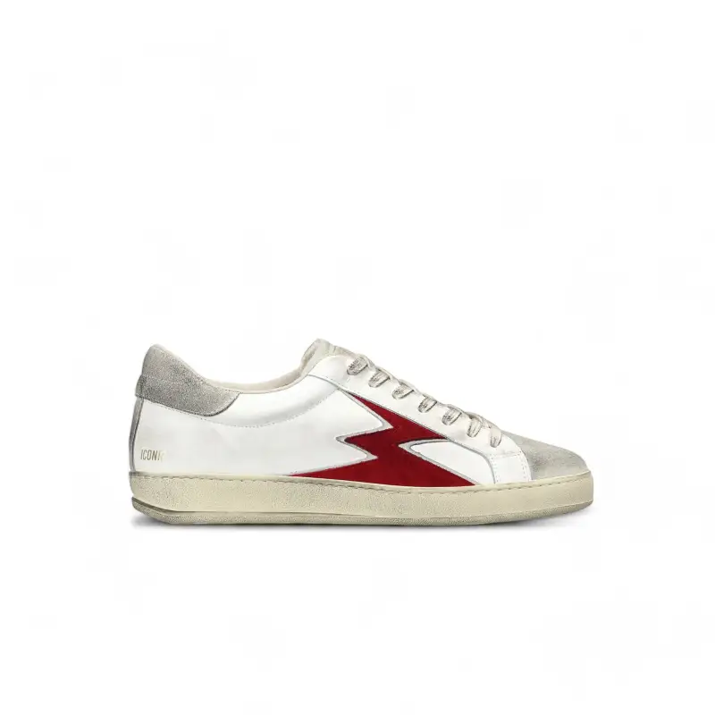 Sneaker Iconic Bianco Logo Rosso donna