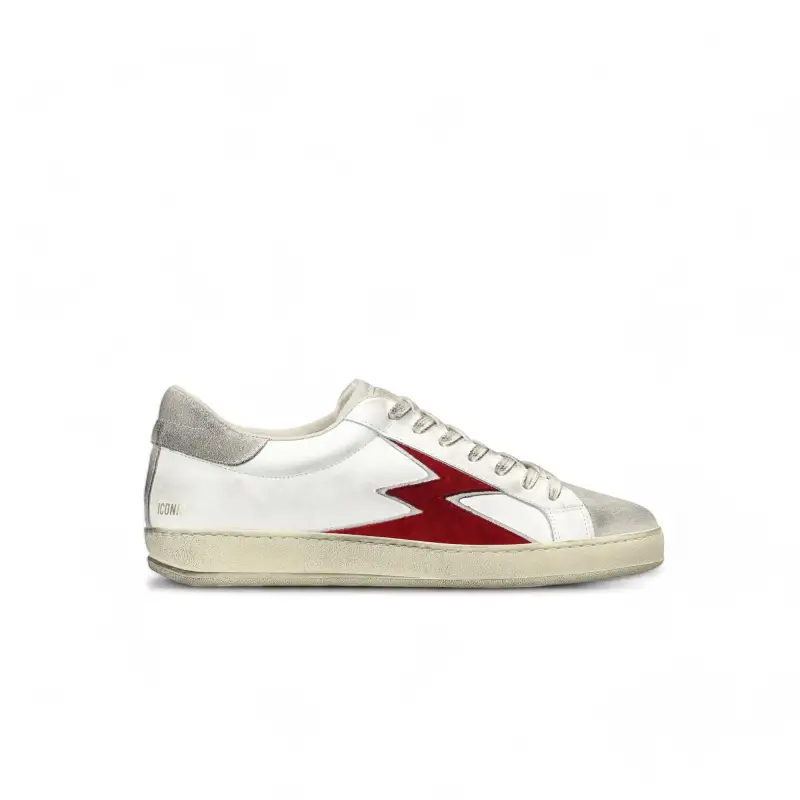 Sneaker Iconic Bianco Logo Rosso