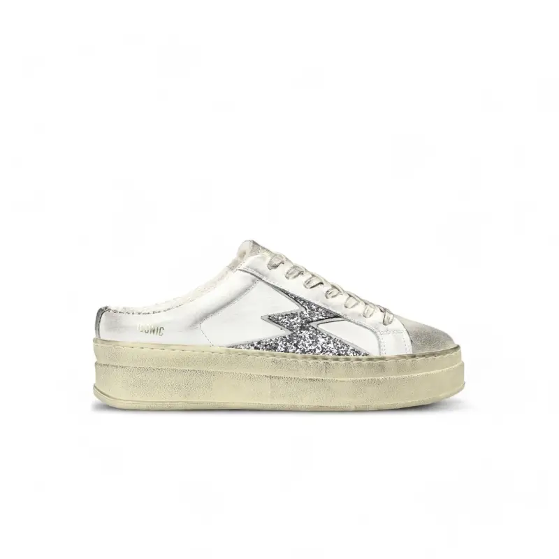 Sneaker Iconic Double Bianco Logo Glitter