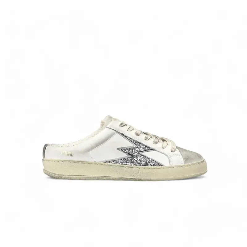 Sneaker Iconic Mule Bianco Logo Glitter