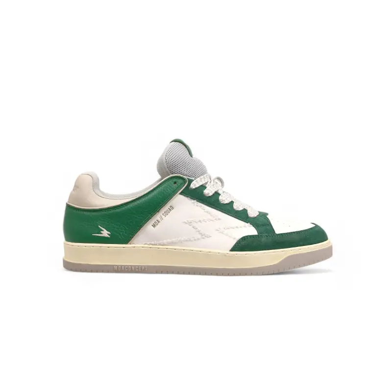 Sneaker Squad Logo ricamato dettagli verdi