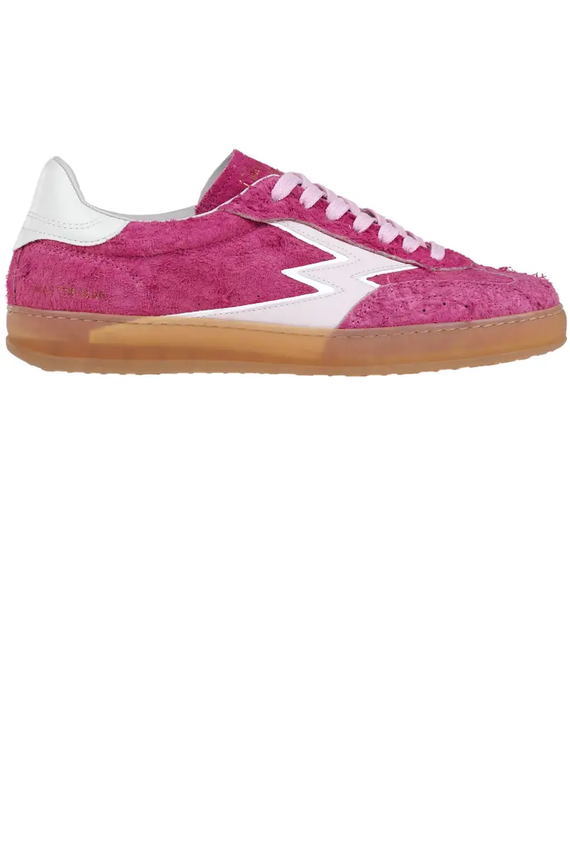 Sneakers in suede effetto used Fucsia