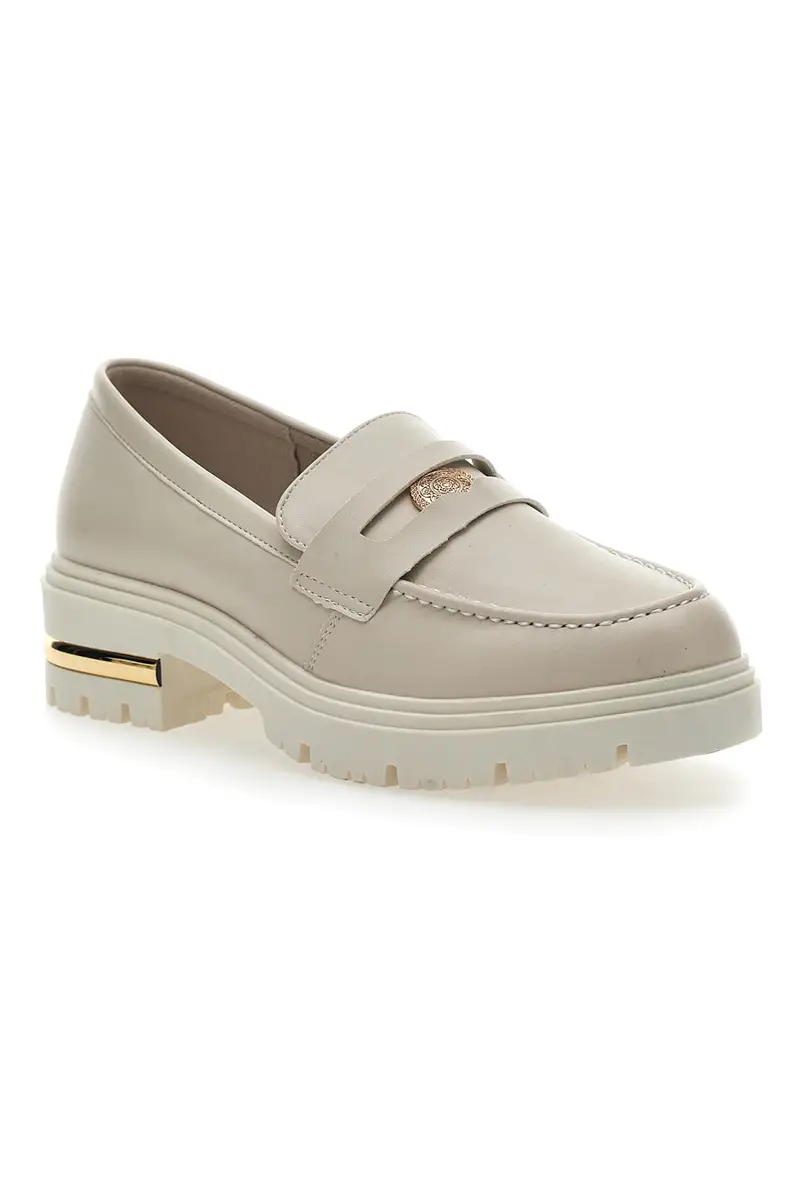 Mocassino Beige e Dettagli Oro Energy 1303 miniatura 2