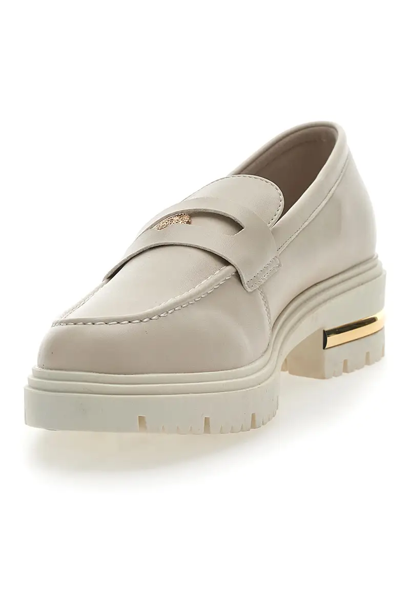 Mocassino Beige e Dettagli Oro Energy 1303 miniatura 3