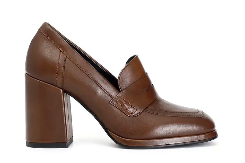 mocassino donna in pelle corteccia