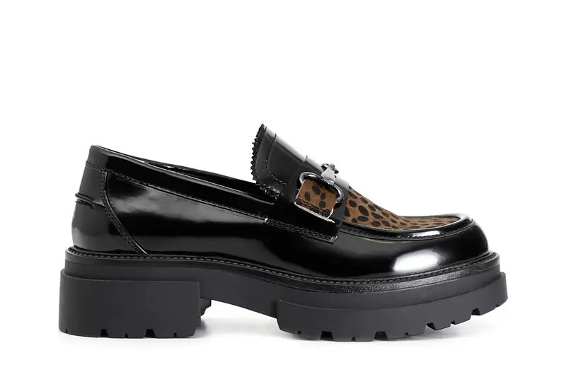 mocassino in similpelle con cavallino nero 36