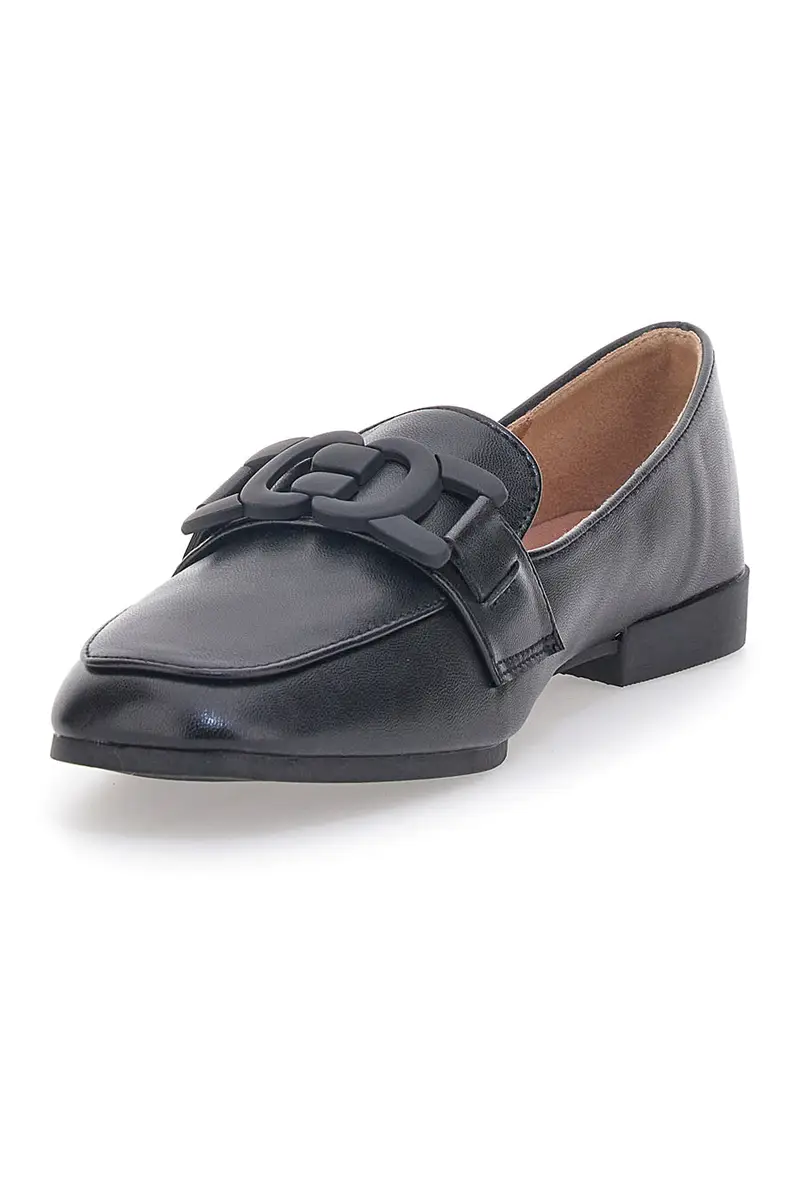 Mocassino Nero a Punta Squadrata First Lady 401 miniatura 3