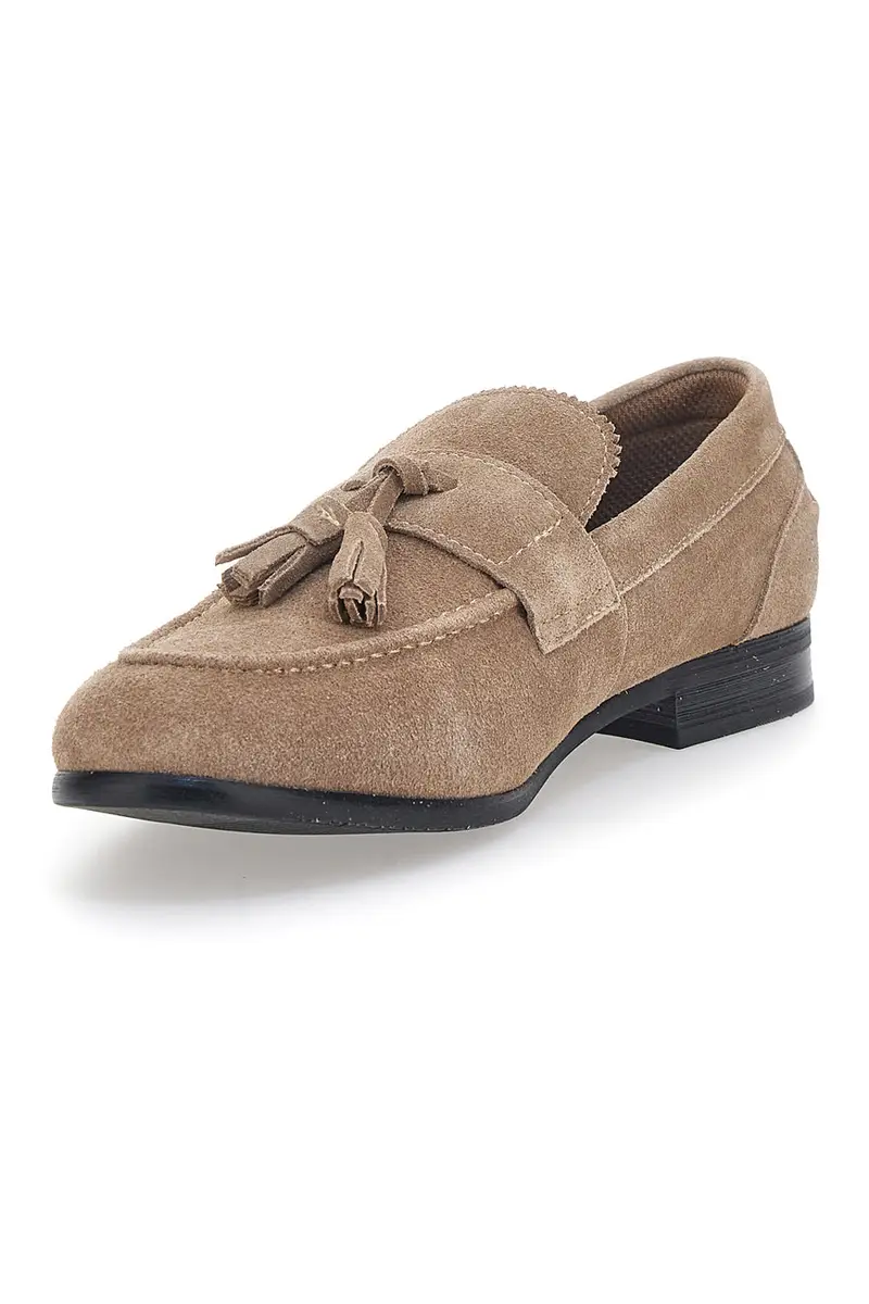 Mocassino Scamosciato Beige Solo Soprani 41820 miniatura 3