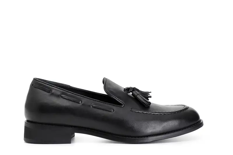 mocassino uomo in pelle e nappine nero 42