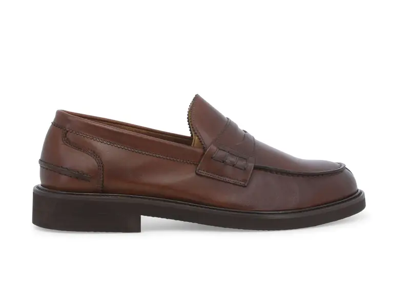 Mocassino uomo in pelle marrone u0890z