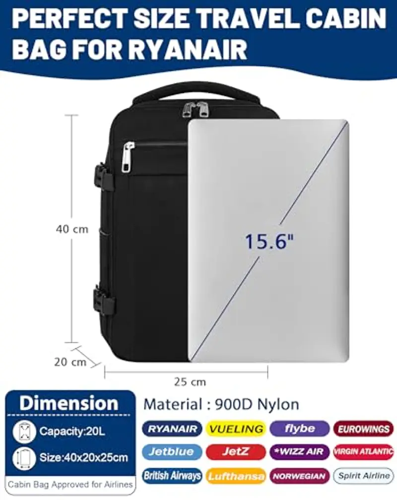 MOCOCITO Zaino da viaggio Uomo Nero 1301814 miniatura 2