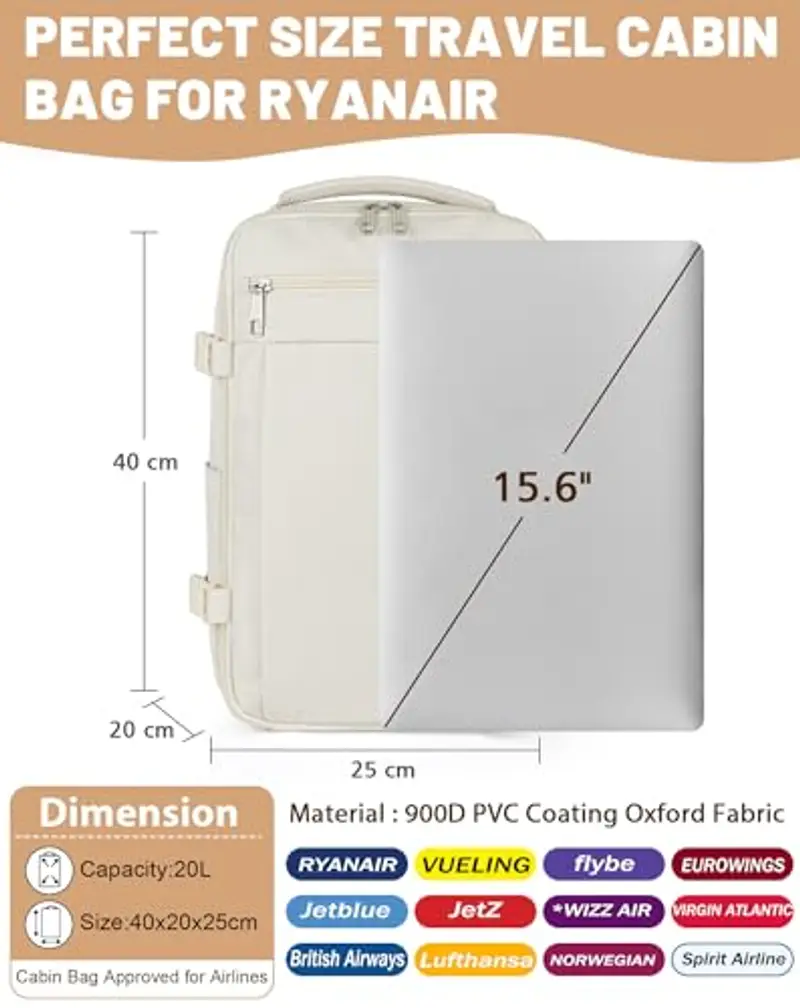 MOCOCITO Zaino da viaggio Uomo Beige 1281914 miniatura 2