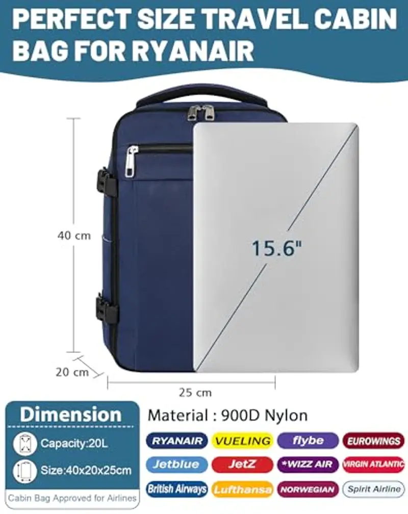 MOCOCITO Zaino da viaggio Uomo Blu 1919180 miniatura 2