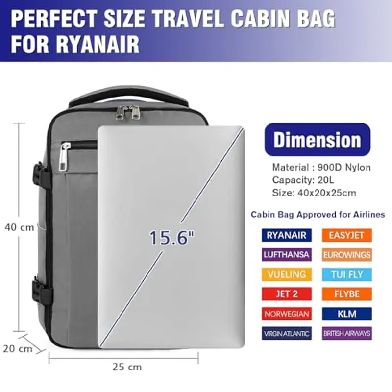 MOCOCITO Zaino da viaggio Uomo Grigio 1919182 miniatura 3