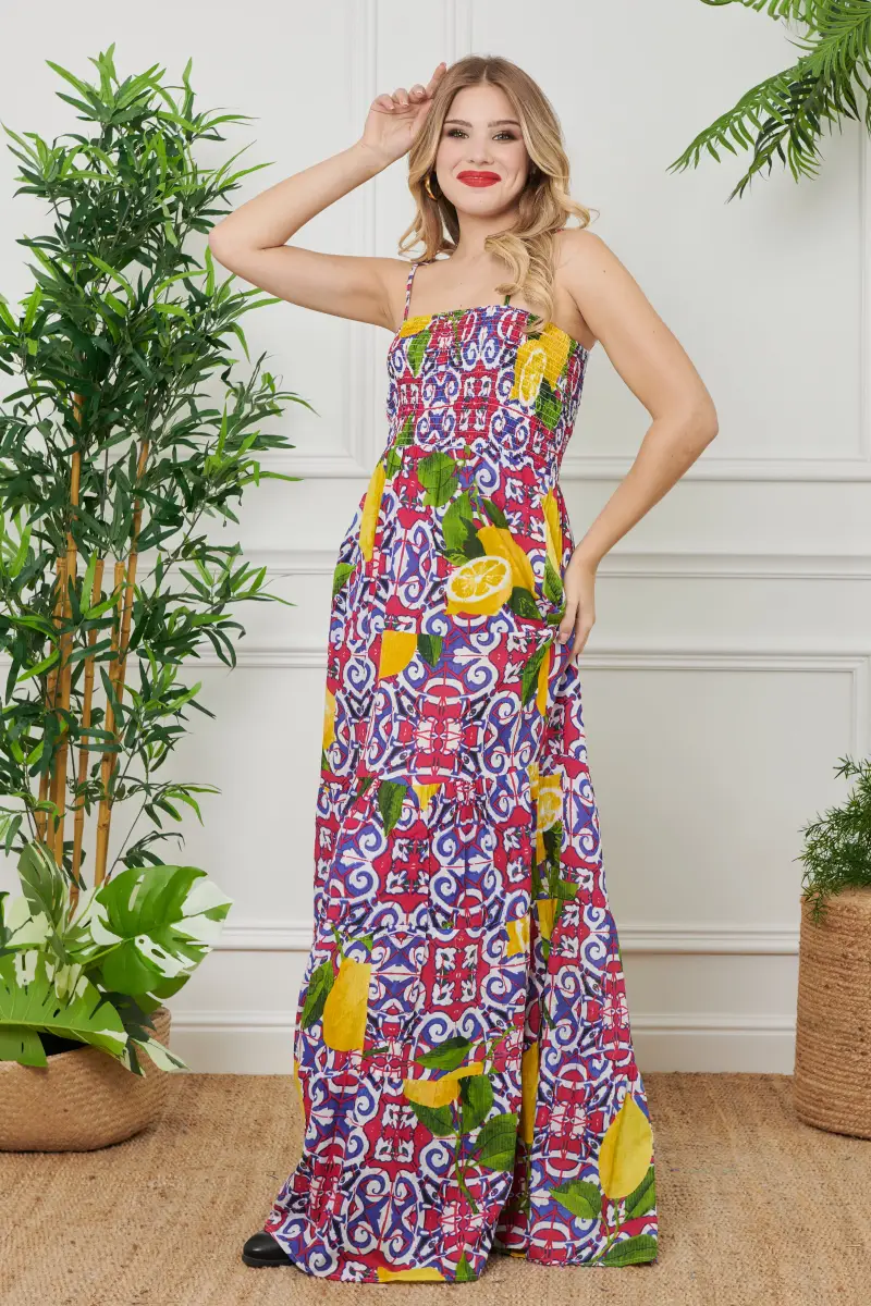 ABITO LUNGO CORPETTO | Colore Maiolica |