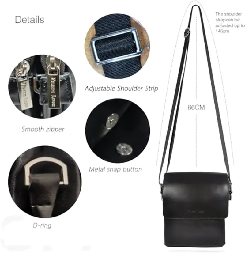 Moda&Yichen Borsa a tracolla Uomo Nero 2201150 miniatura 3