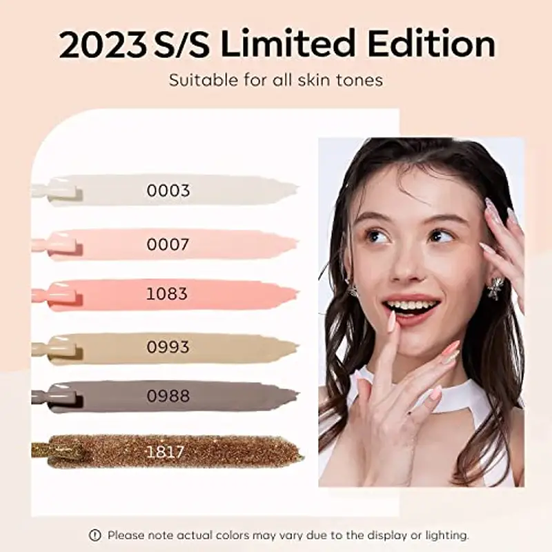 Modelones Smalto UV per unghie, 6 colori, set di smalti UV, Rosa Nudo Neutro Shellac Soak Off Nail Polish French Manicure per donne mamma set regalo fai da te a casa 7 ml miniatura 2