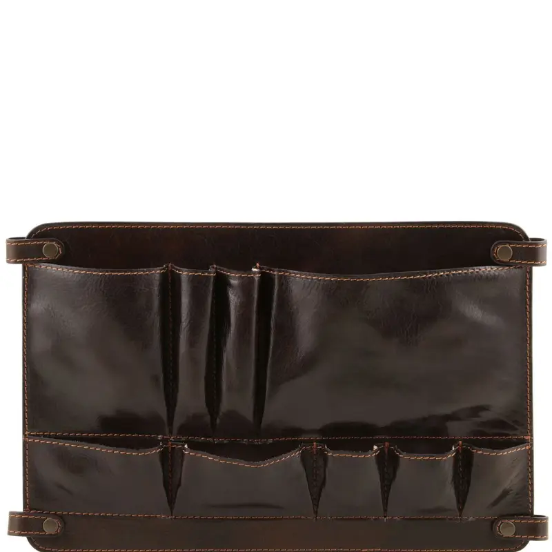 Modulo multifunzione in pelle con tasche Testa di Moro