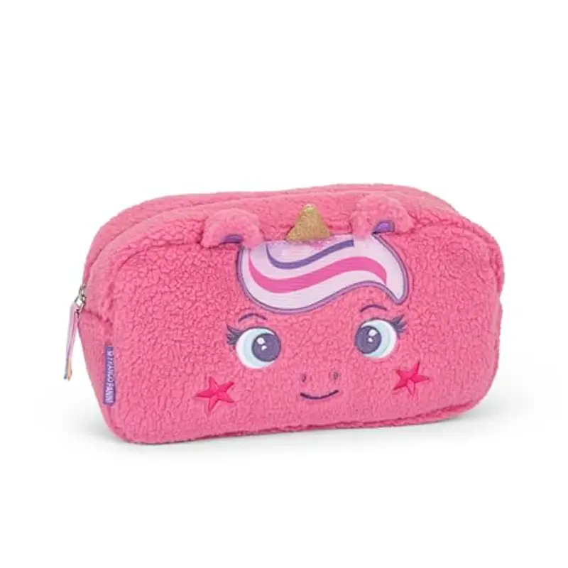 MOFU MOFU - Busta Portatutto Ufficiale Mofu Mofu, Borsa Porta Oggetti per Borse e Zaini, con Pratica Chiusura a Zip e Dettagli Fluffy, Idea Regalo Bambina e Bambino, 22 x 12H x 7 cm, Lilla