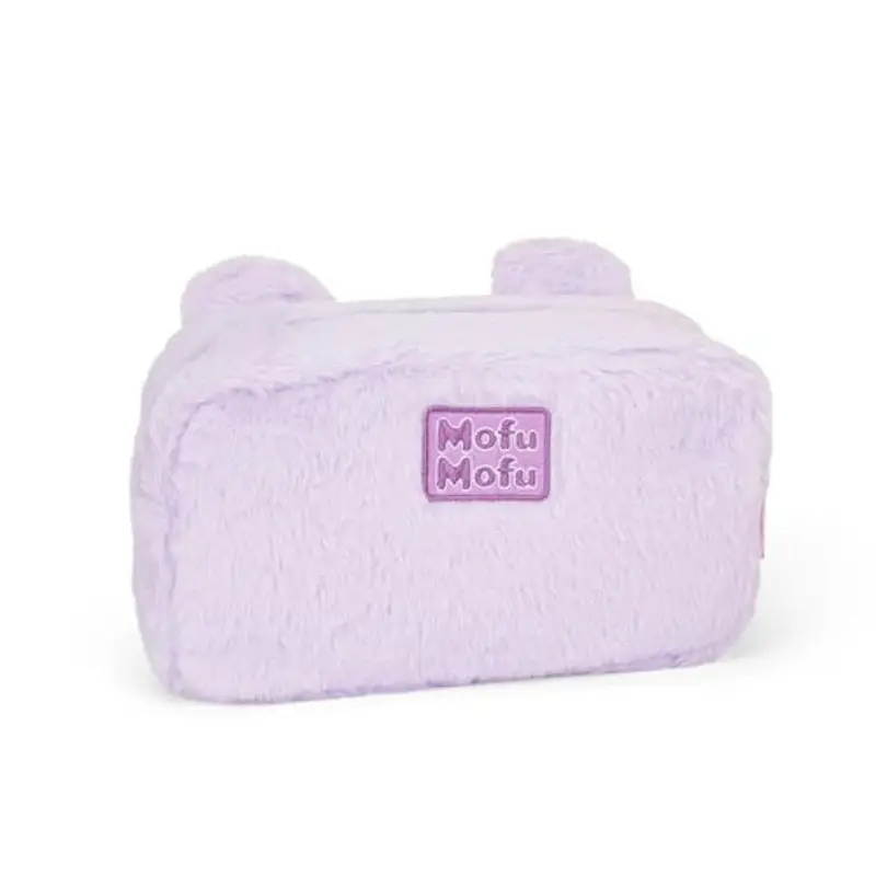 MOFU MOFU - Busta Portatutto Ufficiale Mofu Mofu, Borsa Porta Oggetti per Borse e Zaini, con Pratica Chiusura a Zip e Dettagli Fluffy, Idea Regalo Bambina e Bambino, 22x5Hx12 cm, Lilla miniatura 3