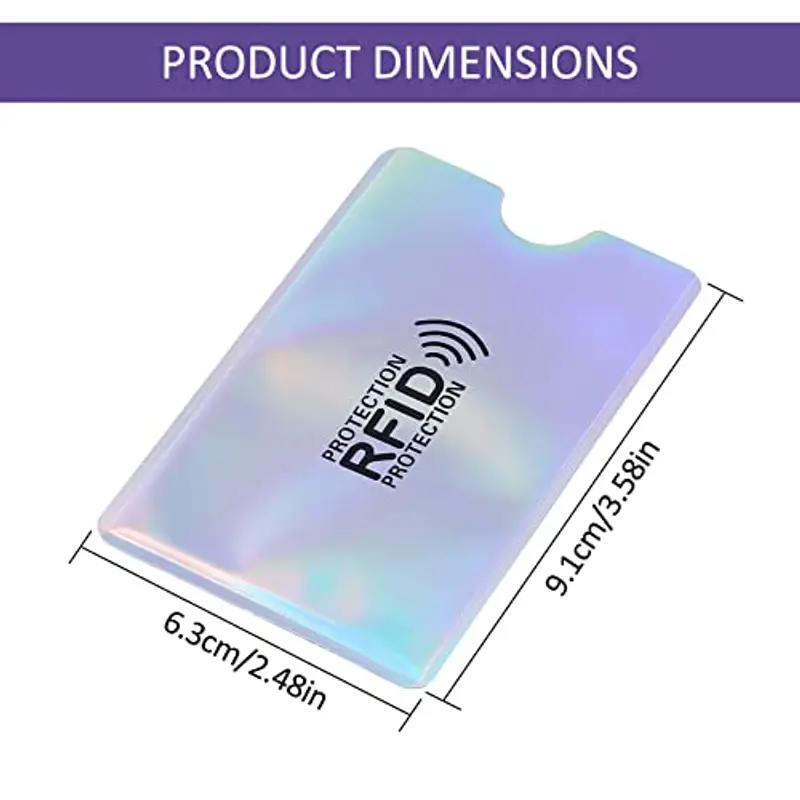 Molain Porta carte RFID colorato, 9 pezzi RFID blocco maniche maniche per carte di credito set RFID protezione carta d'identità per donne uomini miniatura 3
