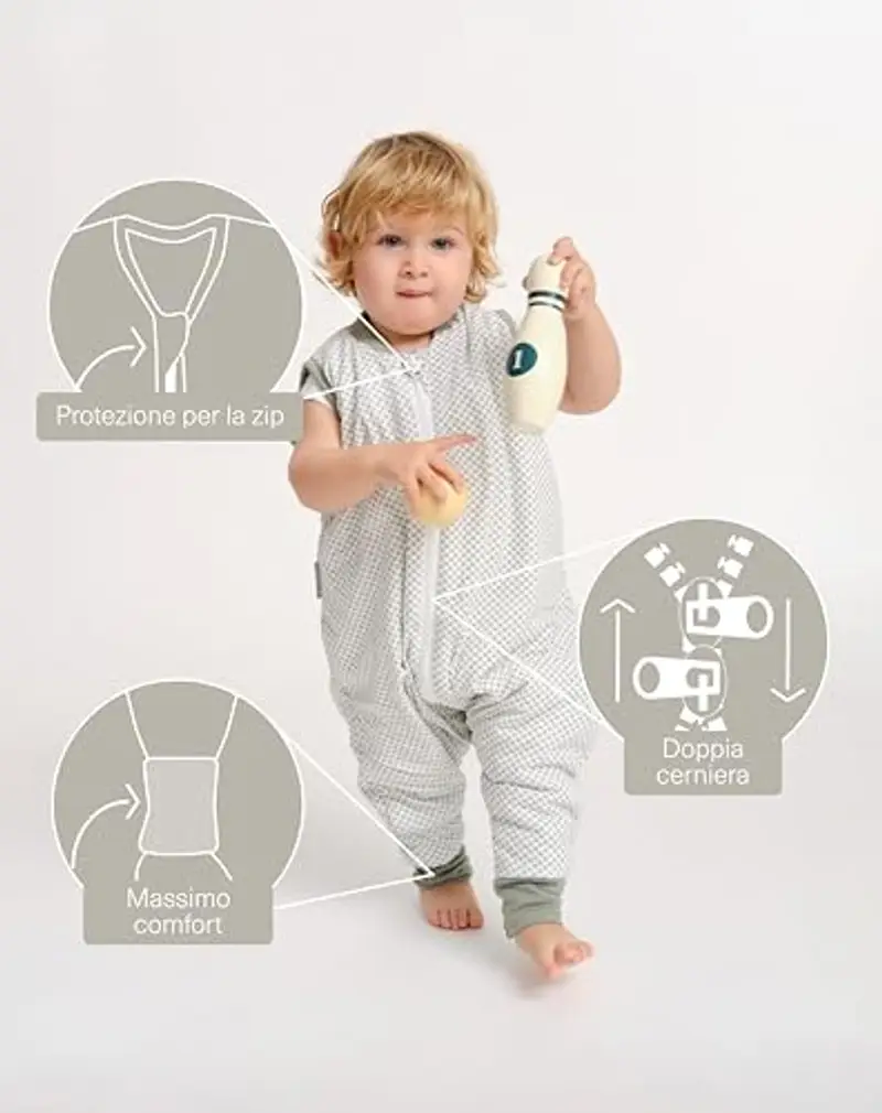 molis&co. Sacco Nanna con piedini - Sacco nanna primaverile e autunno - Sacco nanna 1 tog - Leggermente Imbotito - 100% miniatura 3