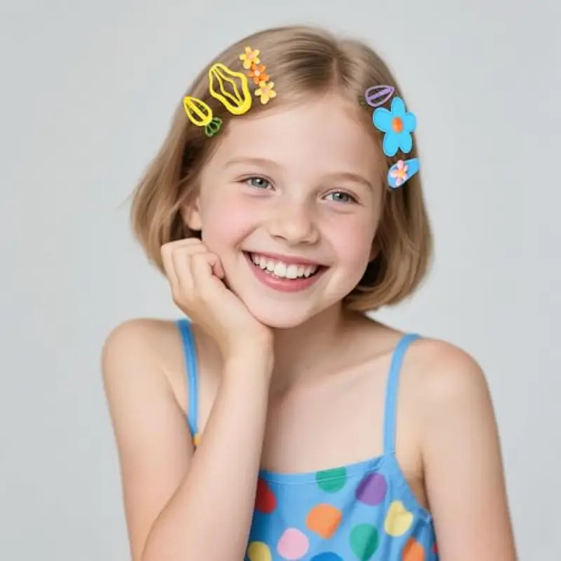 Mollette per Capelli Bambina, 24Pcs mollette caramelle per capelli, Fermagli CapelliBambina, accessori per capello color miniatura 2